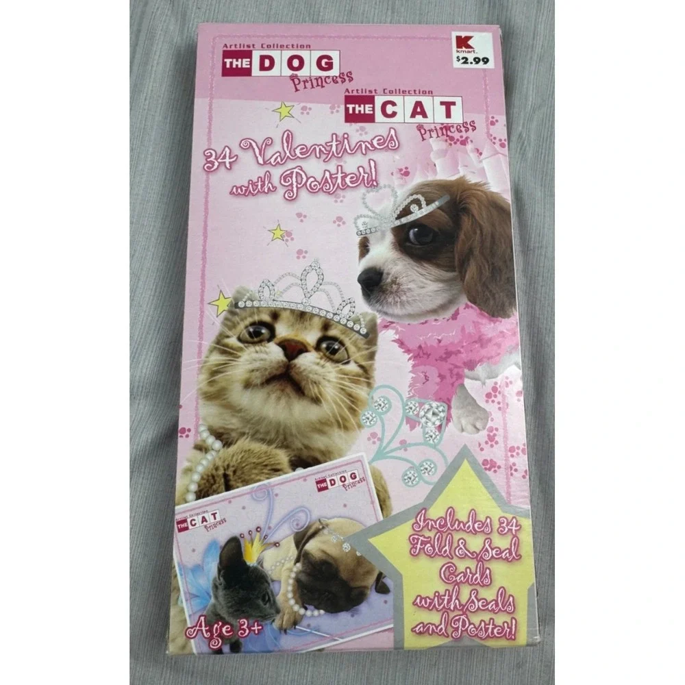 Artlist Collection The Dog Princess 34 Valentines with Poster Pink Stationery